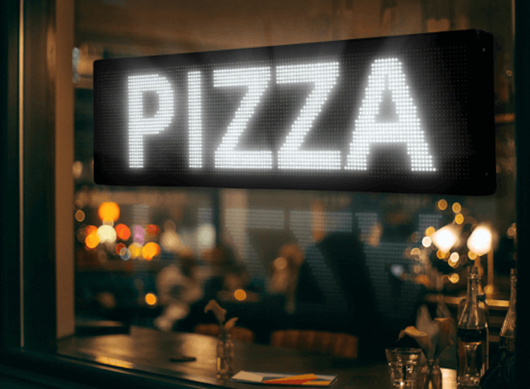 scrolling LED sign for restaurants