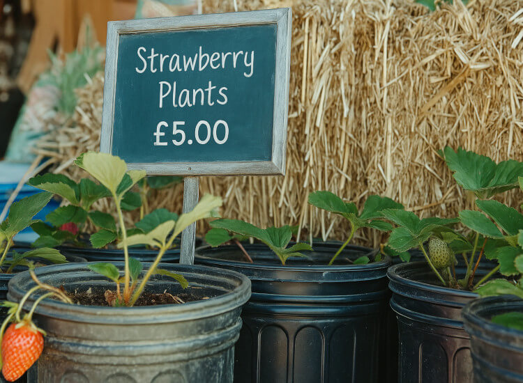 Plant display for farm shop