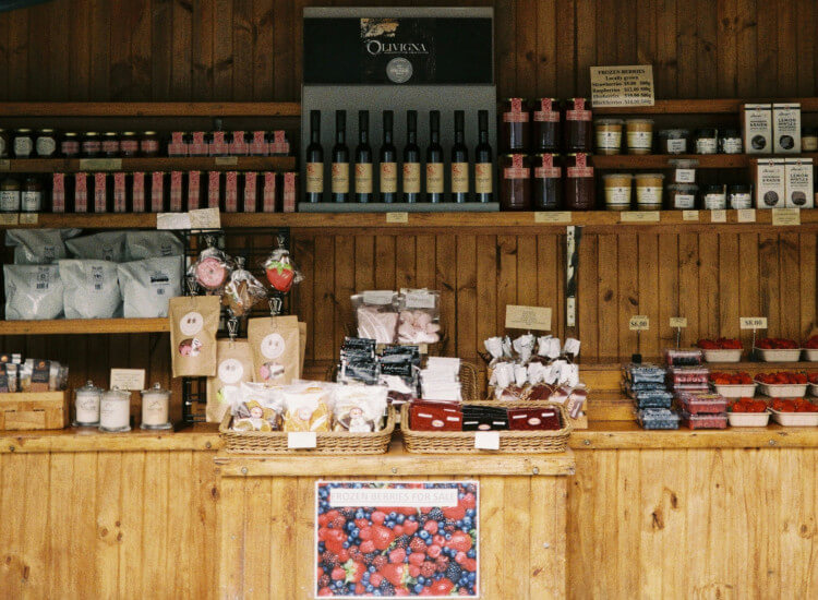 Farm shop displays