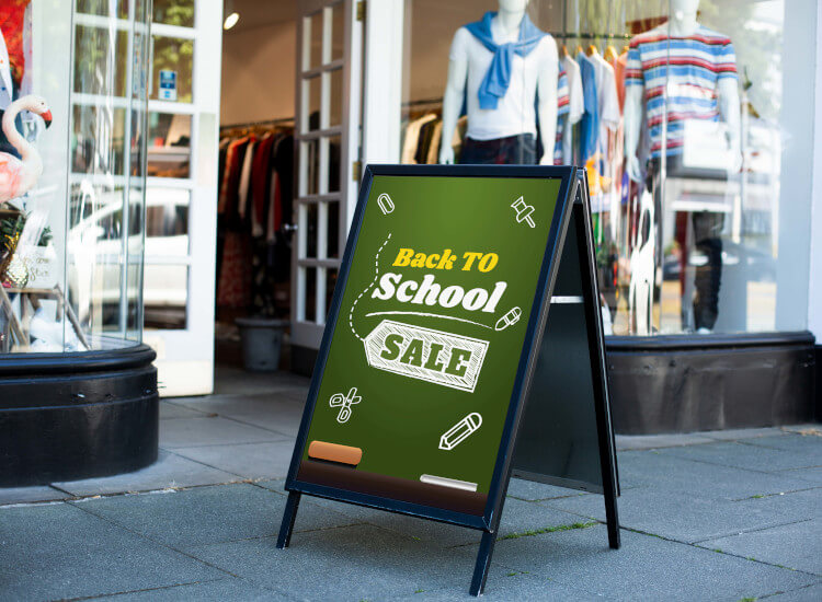 Back to school sale signs