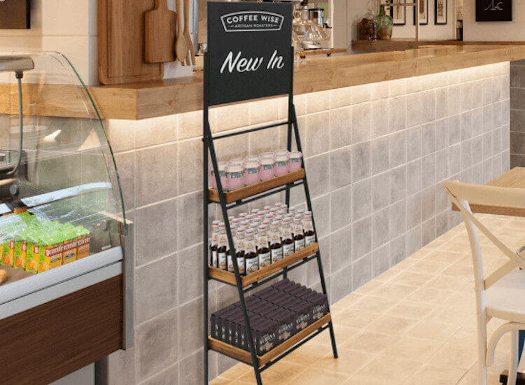 product display stands for cafes