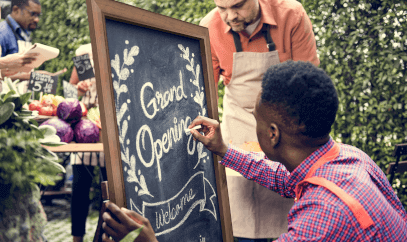 Chalkboard retail signage