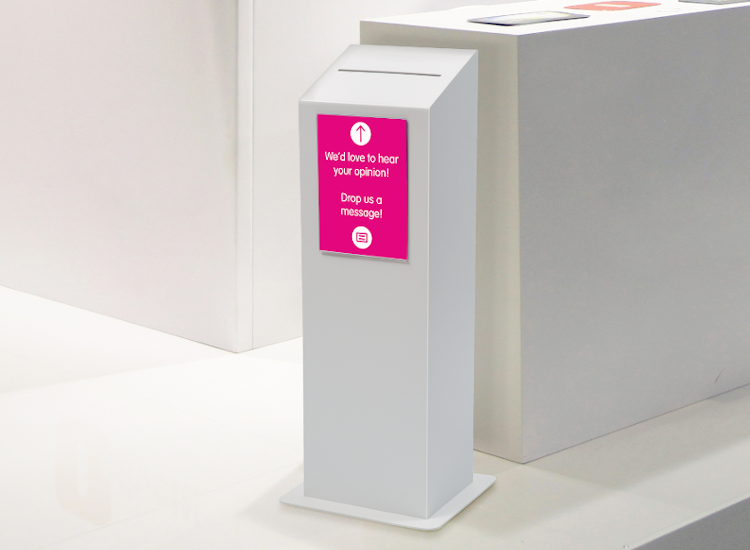 Suggestion box trade show display ideas