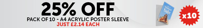 10 pack of a4 acrylic poster sleeves