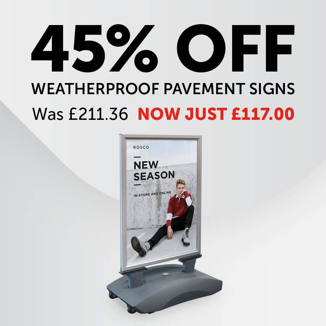 45% off weatherproof pavement signs