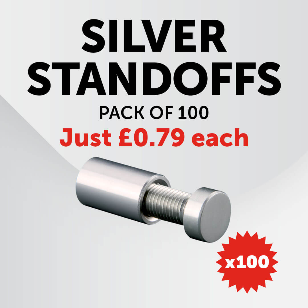 pack of 100 silver standoffs