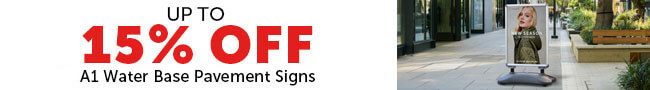 Pavement signs up to 15% off