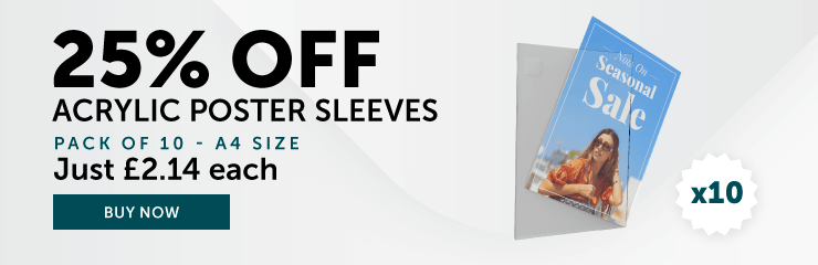 25% A4 poster sleeves in packs of 10