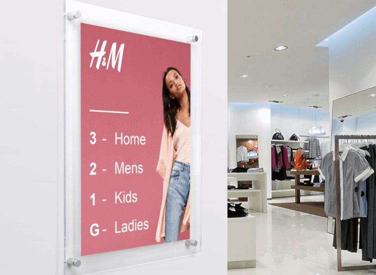 Brand logo display ideas include printed posters