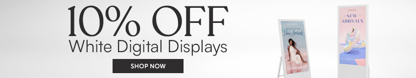 White digital screen discounts