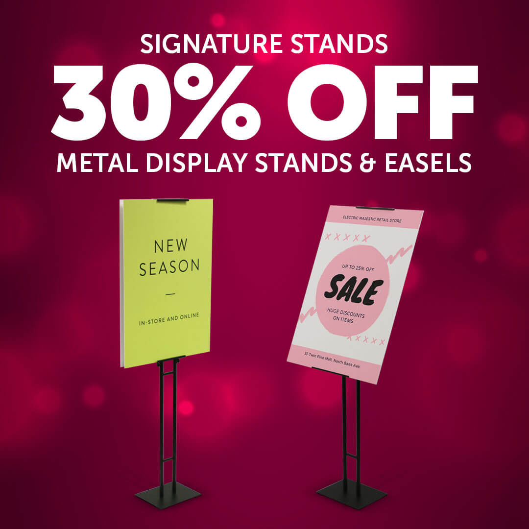 15% off metal easels and stands